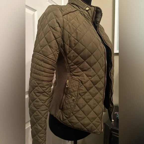 Love Tree Quilted Khaki Puffer Jacket - Picture 2 of 15